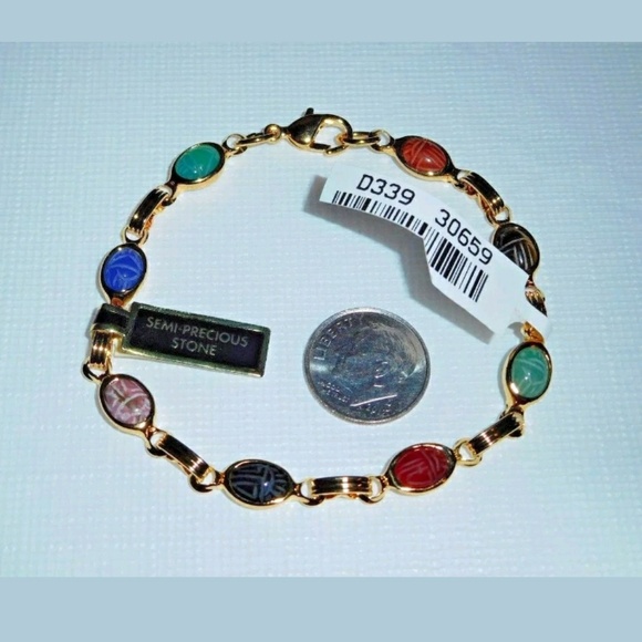 QVC Scarab Genuine 8 Hand Cut Semi-Precious Stones Made in U.S.A - Picture 6 of 9